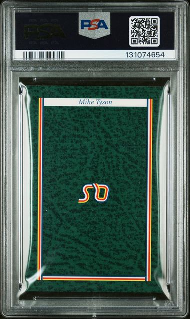 1987 A Question of Sport Mike Tyson PSA 8 graded boxing card slab