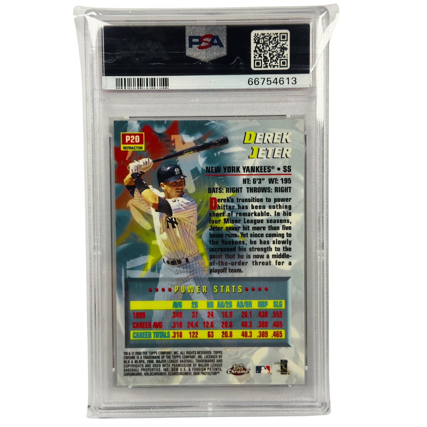 2000 Topps Chrome Derek Jeter Power Players Refractor #P20 PSA 9