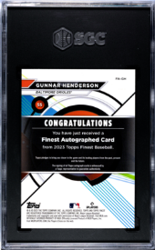 2023 Topps Finest Gunnar Henderson autograph Orioles SGC slab