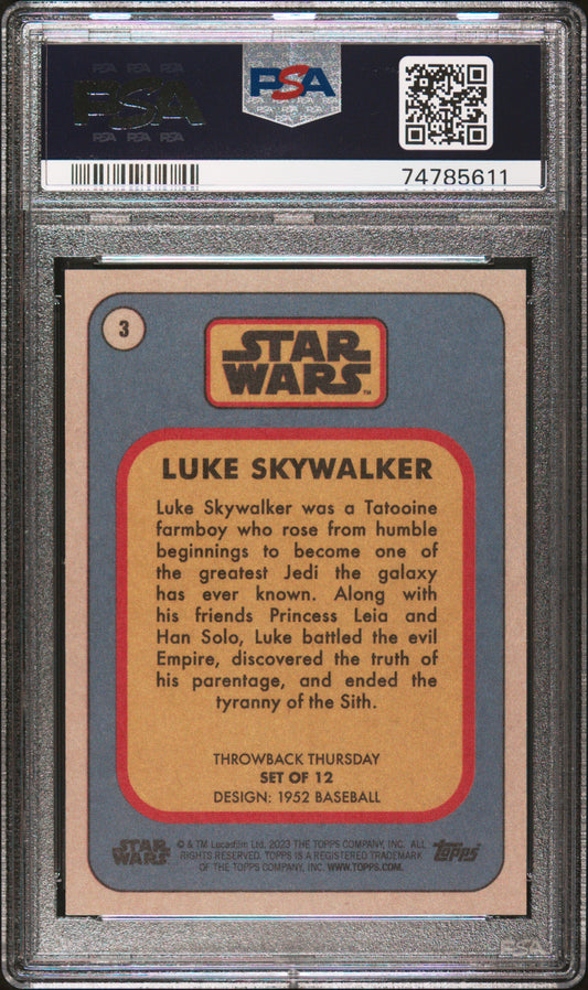 Star Wars Luke Skywalker graded card PSA slab 1952 style