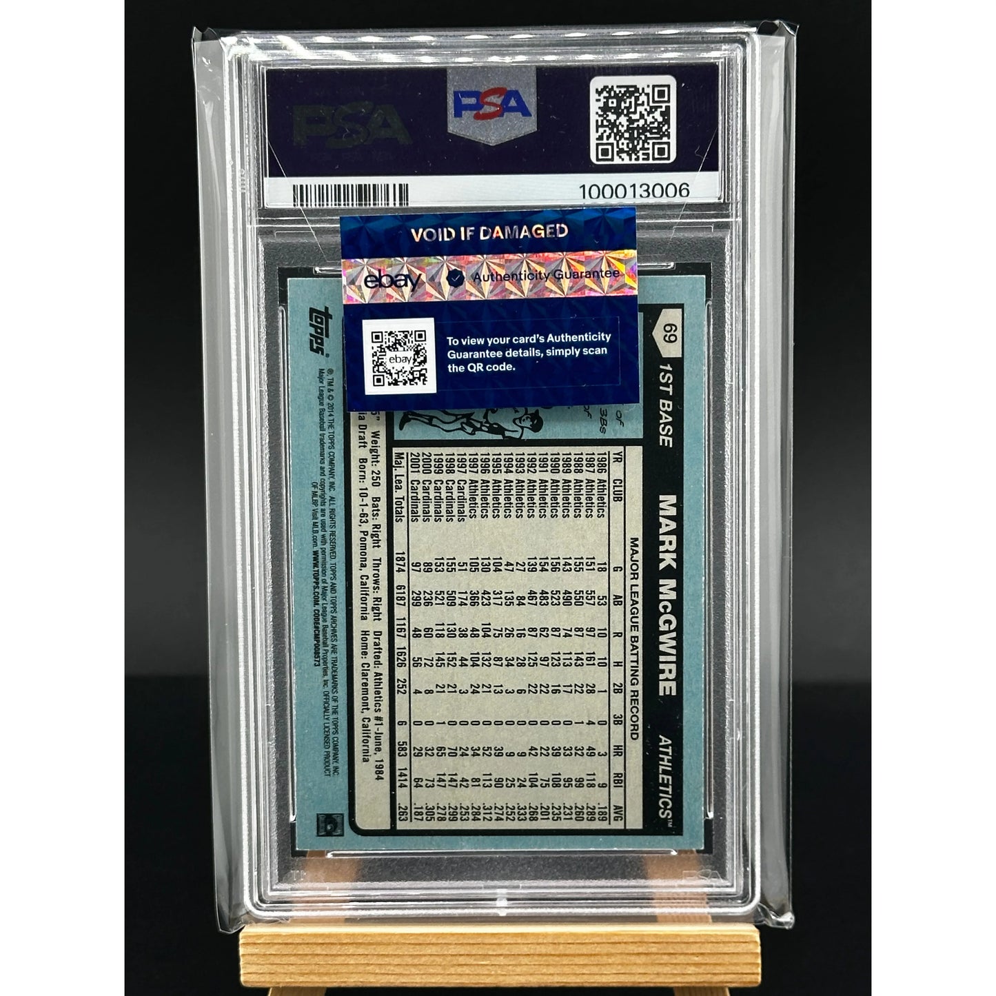 2024 Topps Archives Mark McGwire 1/1 PSA Auto 10 (Copy)