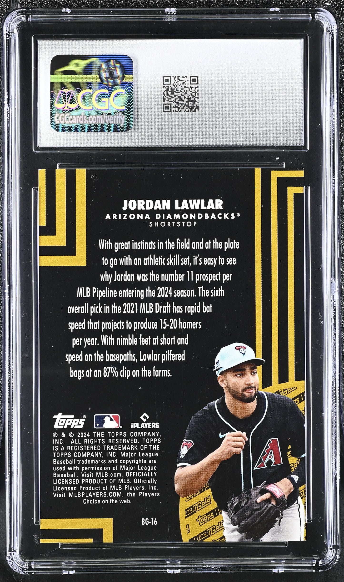 2024 Topps Update Jordan Lawlar RC Black Gold Black #BG-16 /299 CGC 9