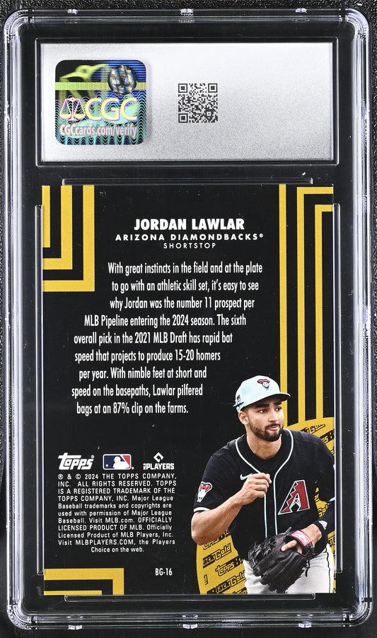 2024 Topps Update Jordan Lawlar RC Black Gold Black #BG-16 /299 CGC 9