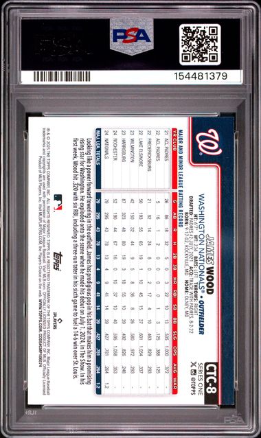 2025 Topps Flagship Collection James Wood Companion #CTC8 PSA 9 MT