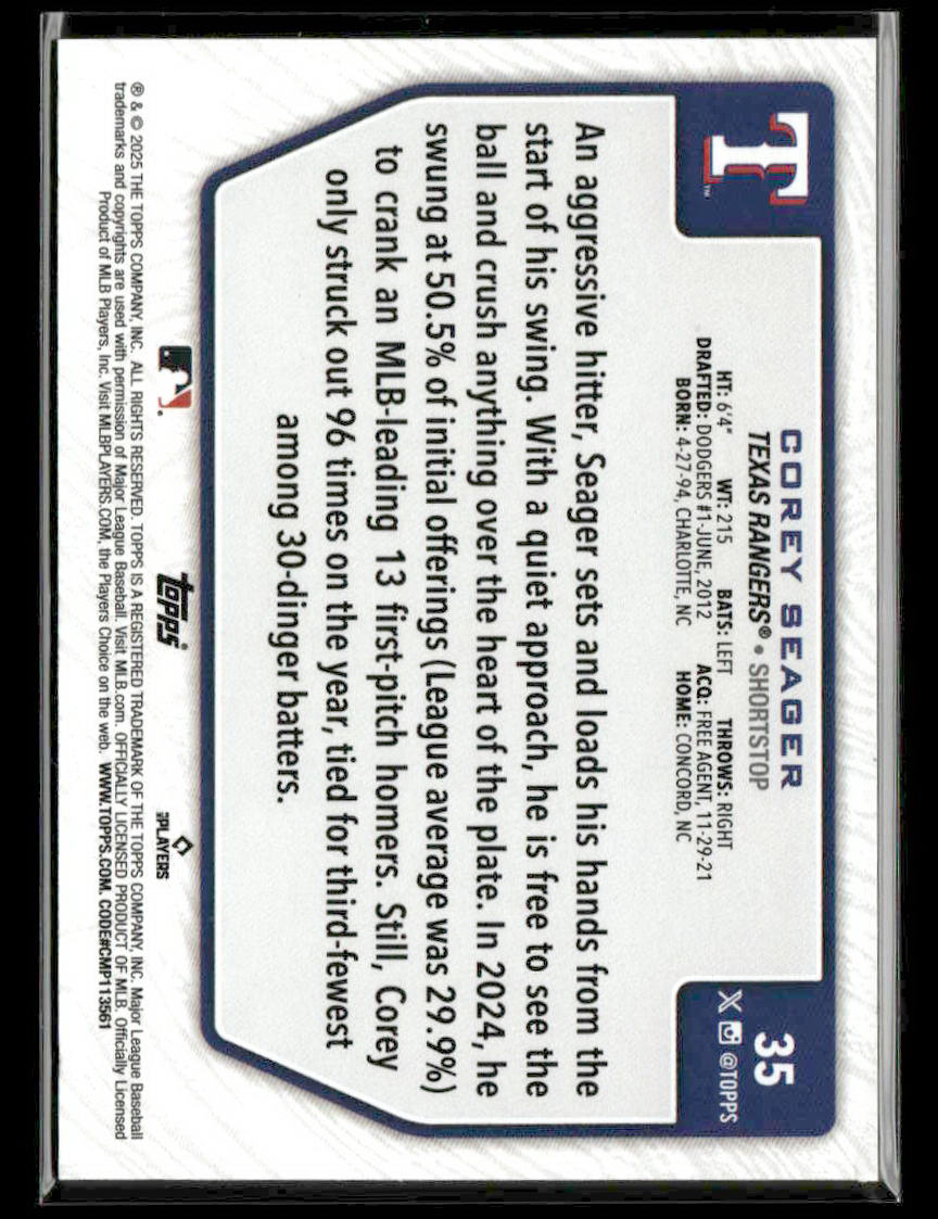 2025 Topps Flagship 2 #35 Corey Seager — Costco Exclusive