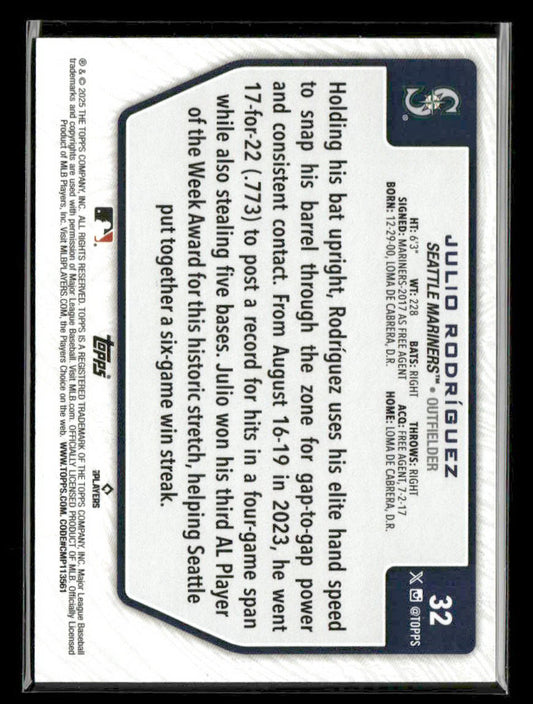 2025 Topps Flagship 2 #32 Julio Rodriguez — Costco Exclusive