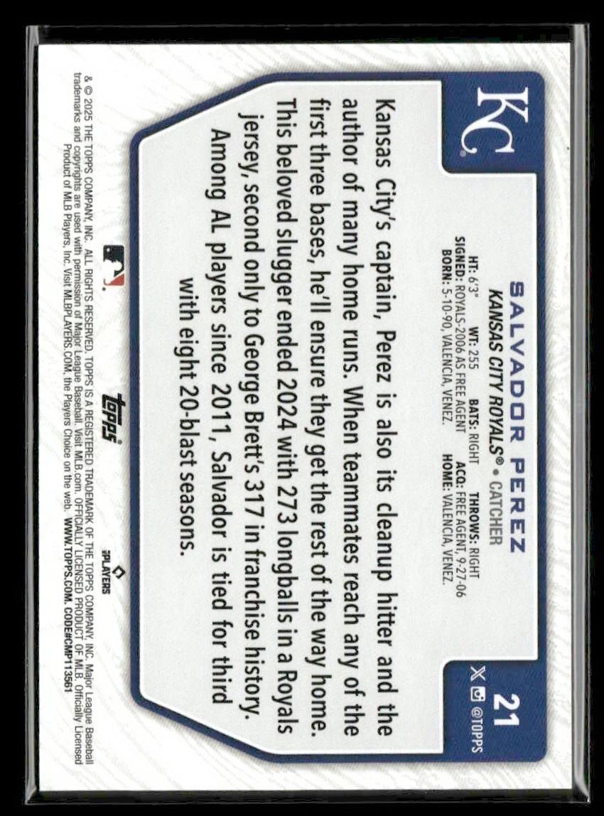 2025 Topps Flagship 2 #21 Salvador Perez — Costco Exclusive