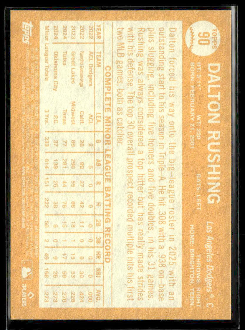 2025 Topps Archives Dalton Rushing