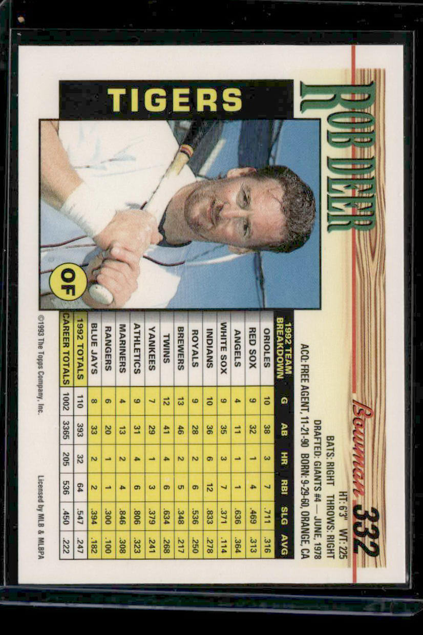 1993 Bowman #332 Rob Deer