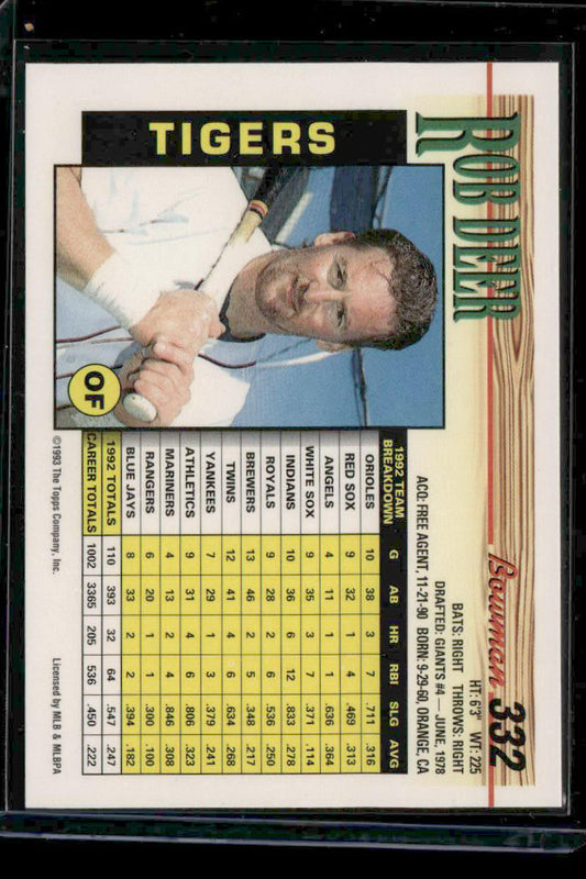 1993 Bowman #332 Rob Deer