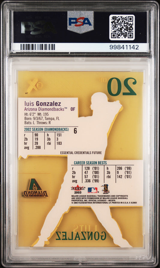 Baseball trading card with player information and a PSA grading label.