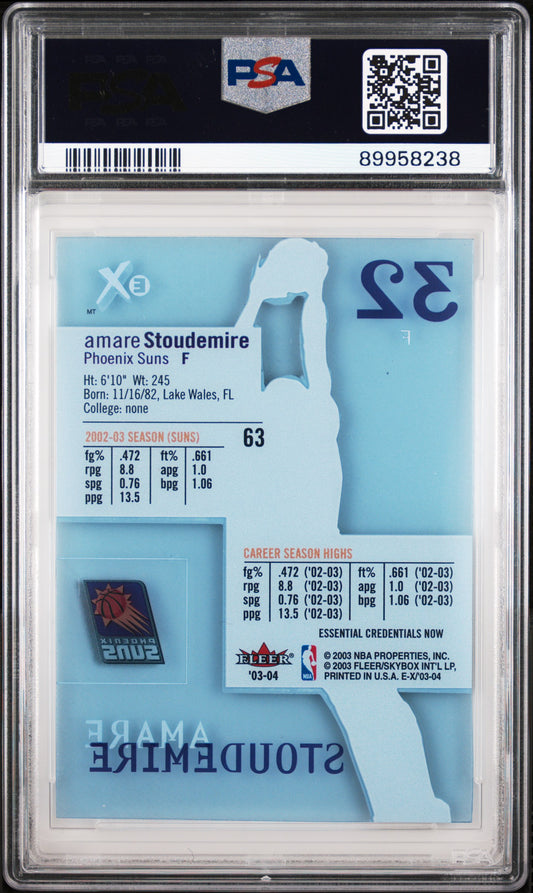 Amare Stoudemire rare parallel PSA slab Suns Fleer EX 2003