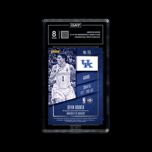 Basketball trading card in a clear TAG protective case on black background
