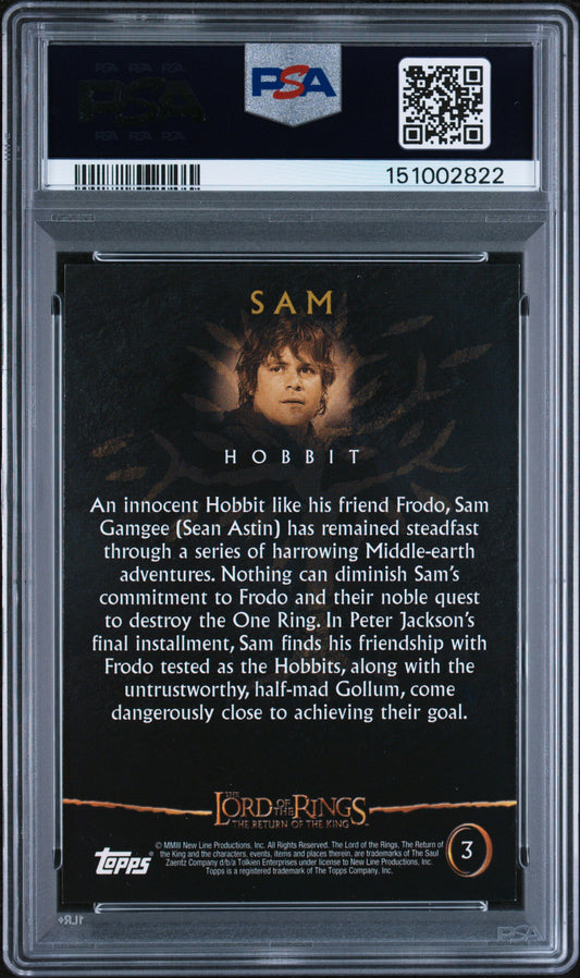 2003 Topps Lord of the Rings Return of the King Sam #3 PSA 9