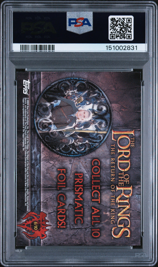 Foil card from 'The Lord of the Rings' series with Prismatic effect, encased in a protective holder.