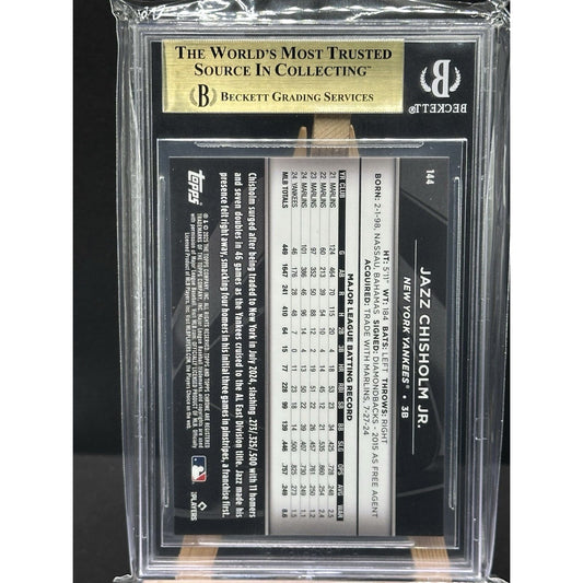 2025 Topps Chrome Black #144 Jazz Chisholm Jr. Purple Diamond /75