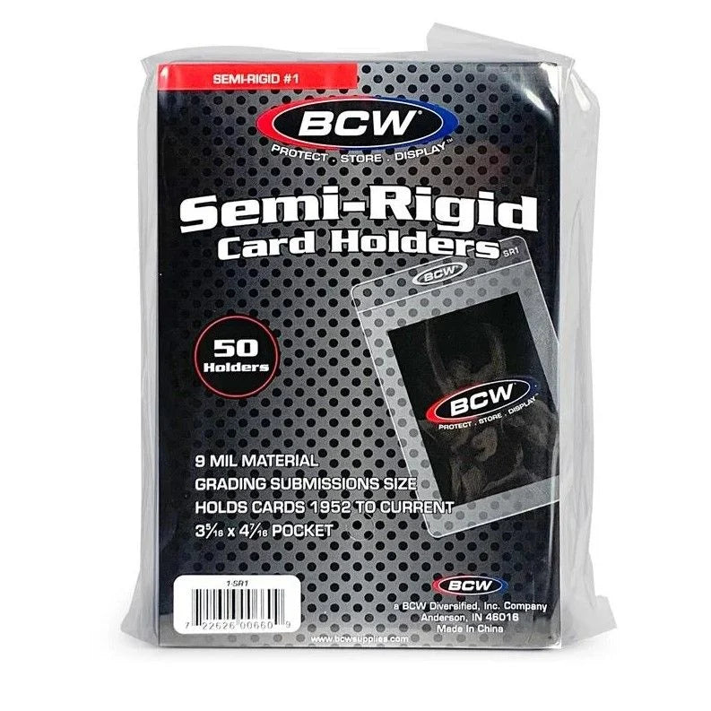 BCW Semi-Rigid Card Holders #1 — 50 Count