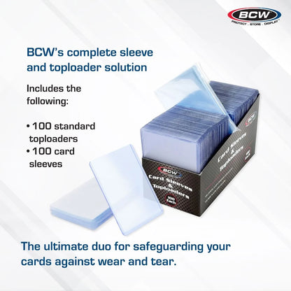 BCW Card Sleeves & Toploaders Combo Pack — 100 Count