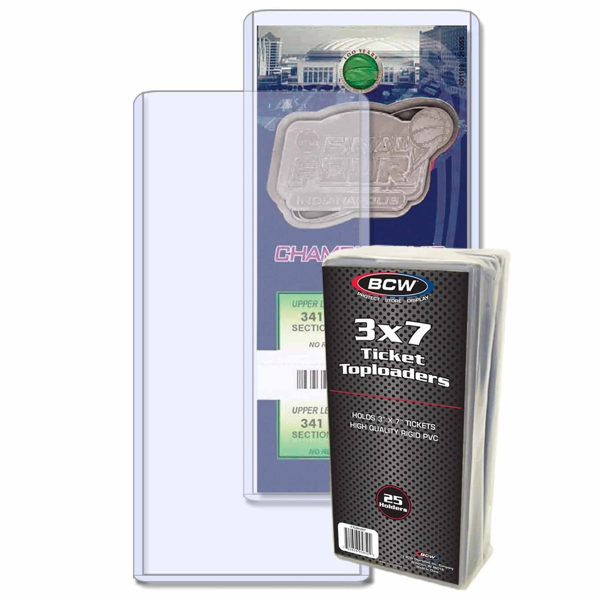 BCW 3x7 Ticket Topload Holders — 25 Count