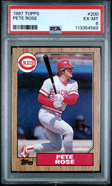 1987 Topps Pete Rose PSA 6 Cincinnati Reds vintage baseball card slab