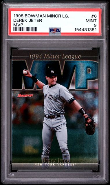 1998 Bowman Minor League MVP Derek Jeter #6 PSA 9 Mint