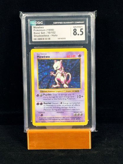 1999 Pokémon Base Set #10 Mewtwo Shadowless Holo CGC 8.5