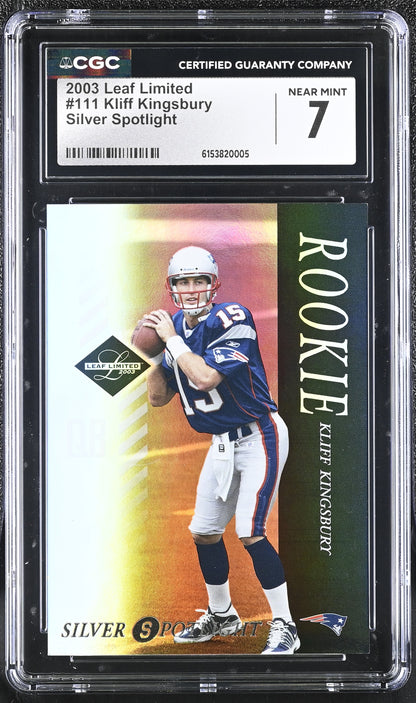 2003 Leaf Limited Kliff Kingsbury Silver Spotlight Rookie /75 #111 CGC 7 NM