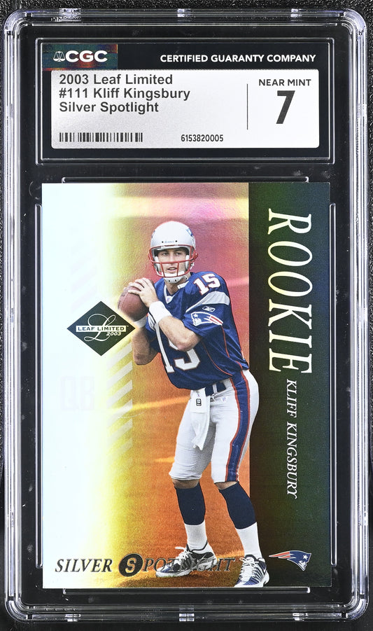 2003 Leaf Limited Kliff Kingsbury Silver Spotlight Rookie /75 #111 CGC 7 NM