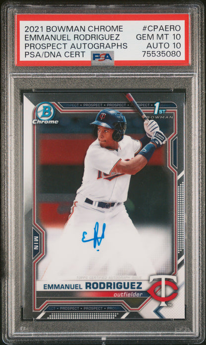 Emmanuel Rodriguez 1st Bowman Chrome auto PSA 10 Auto 10