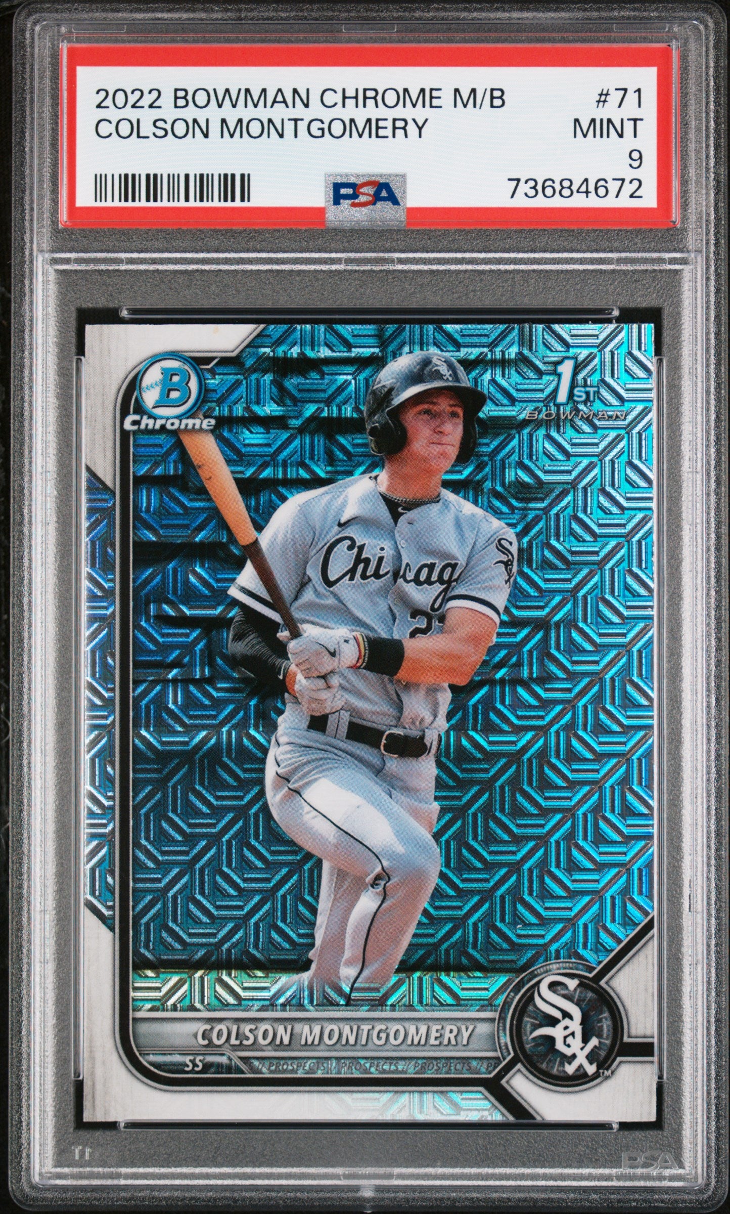 Colson Montgomery 1st Bowman Chrome Mojo PSA 9 White Sox