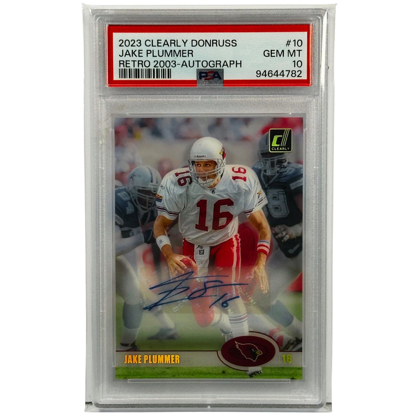 2023 Clearly Donruss Jake Plummer Retro 2003 Autograph #10 /100 PSA 10