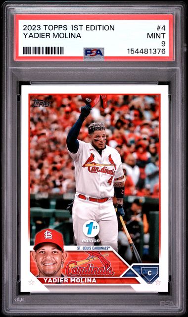 2023 Topps 1st Edition Yadier Molina #4 PSA 9 Mint St. Louis Cardinals