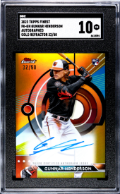 Gunnar Henderson gold refractor auto SGC 10 Topps Finest /50