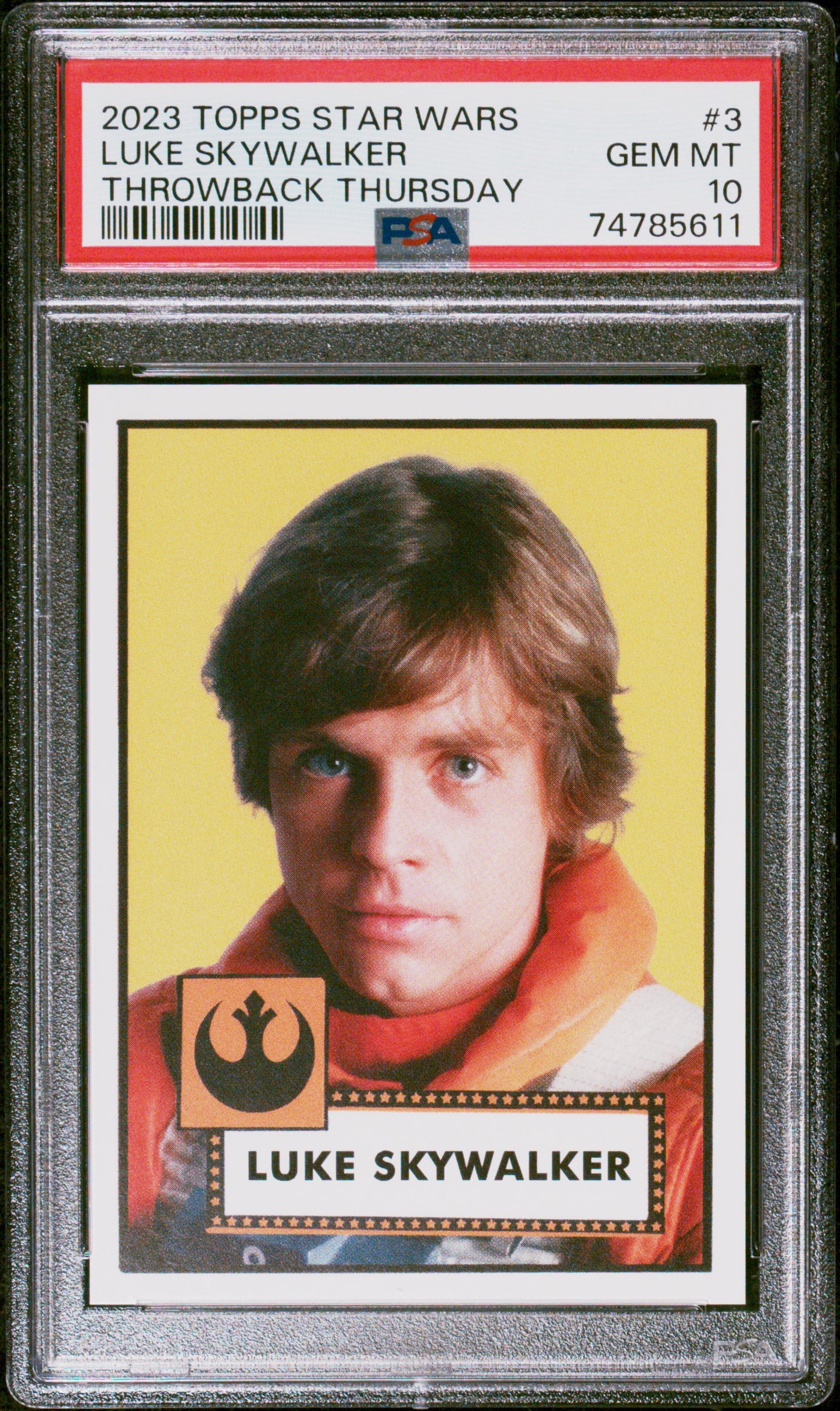 Luke Skywalker 2023 Topps Star Wars Throwback Thursday PSA 10