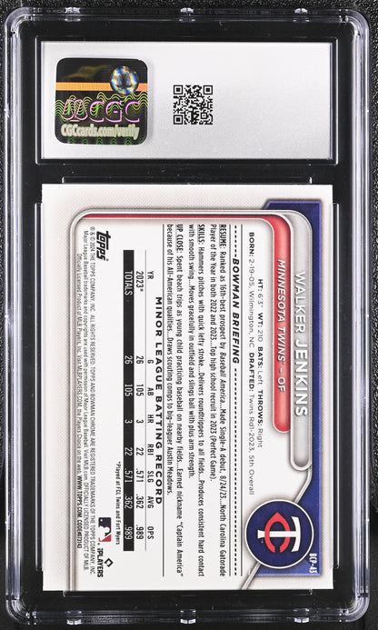 2024 Bowman Chrome Prospects Walker Jenkins #BCP-43 CGC 9 MINT