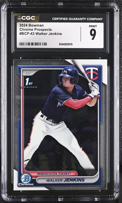 2024 Bowman Chrome Prospects Walker Jenkins #BCP-43 CGC 9 MINT