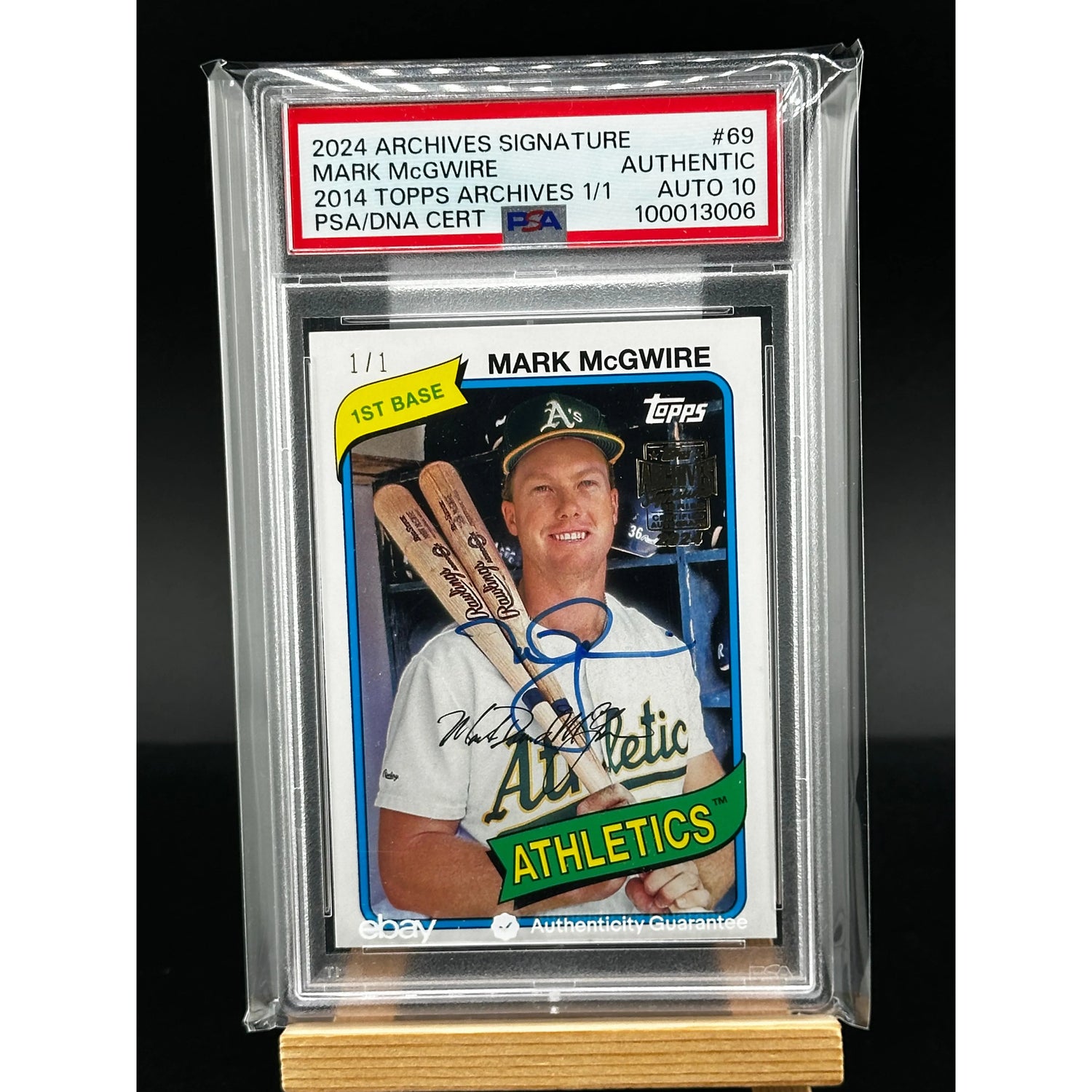 2025 Topps Archives Signature Mark McGwire 1/1 PSA Authentic Auto 10 baseball card