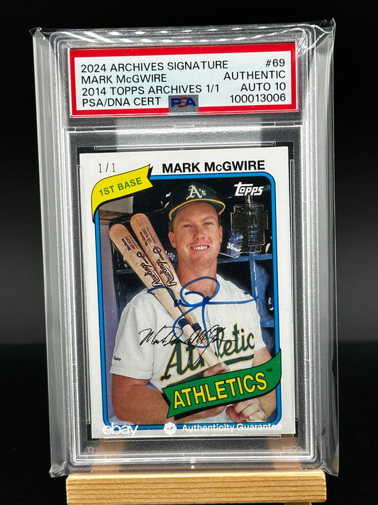 2025 Topps Archives Signature Mark McGwire 1/1 PSA Authentic Auto 10 baseball card