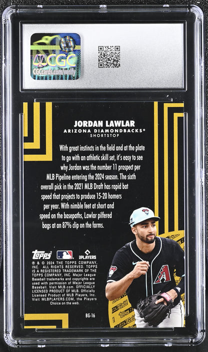 2024 Topps Update Jordan Lawlar RC Black Gold Black #BG-16 /299 CGC 9