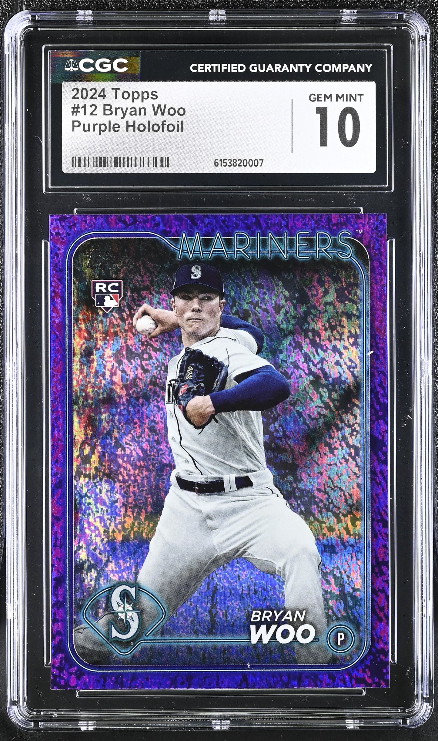 2024 Topps Bryan Woo RC Purple Holofoil #12 CGC 10