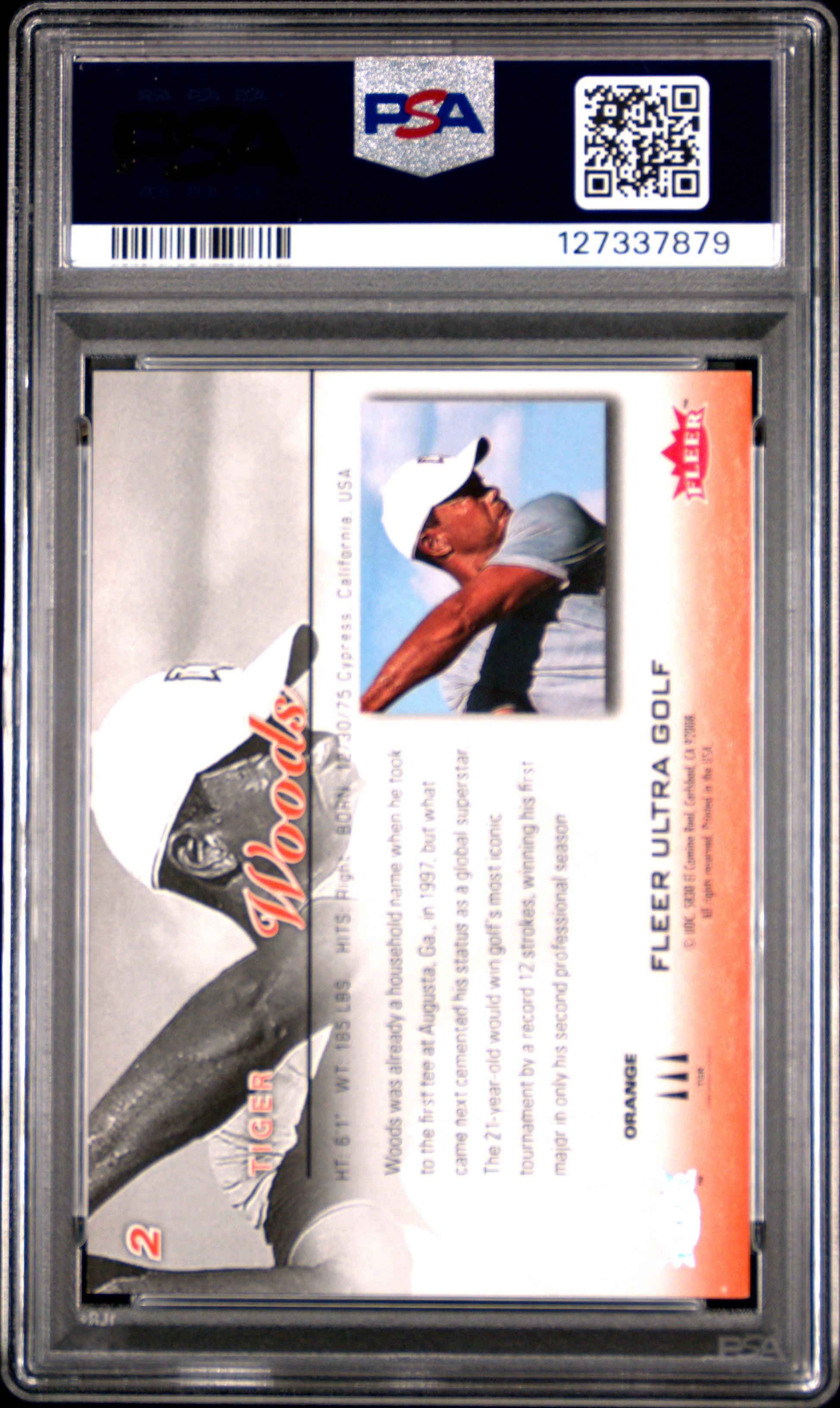 Tiger Woods 2024 Fleer Ultra Orange PSA 9 golf card /349