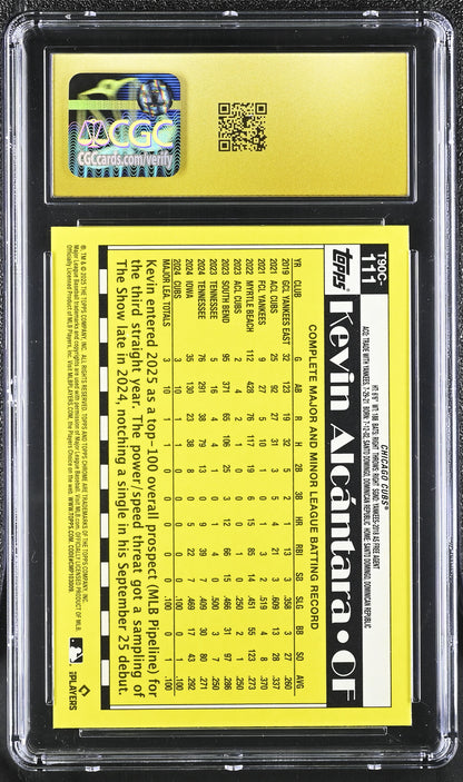 2025 Topps ’90 Silver Pack Kevin Alcántara #T90C-111 Rookie CGC Pristine 10 Chicago Cubs