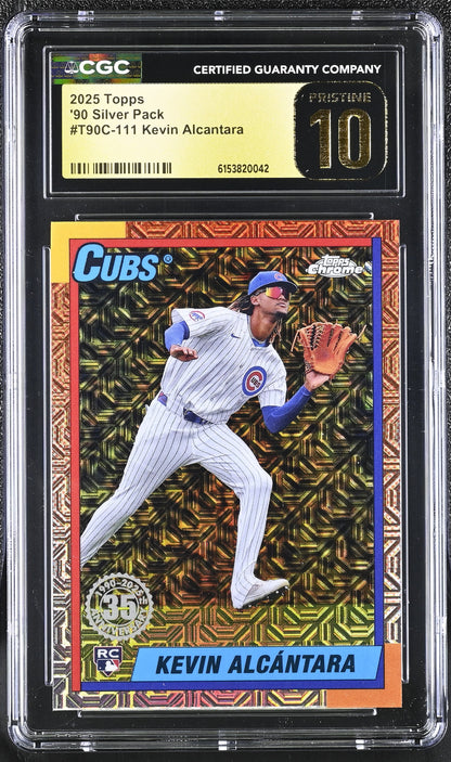 2025 Topps ’90 Silver Pack Kevin Alcántara #T90C-111 Rookie CGC Pristine 10 Chicago Cubs
