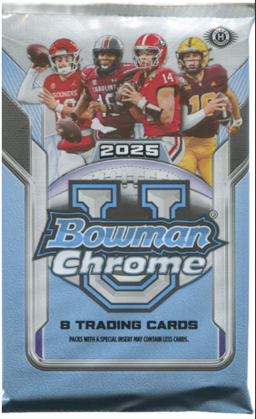 2025 Bowman Chrome U Football Hobby Jumbo Pack sealed trading card pack