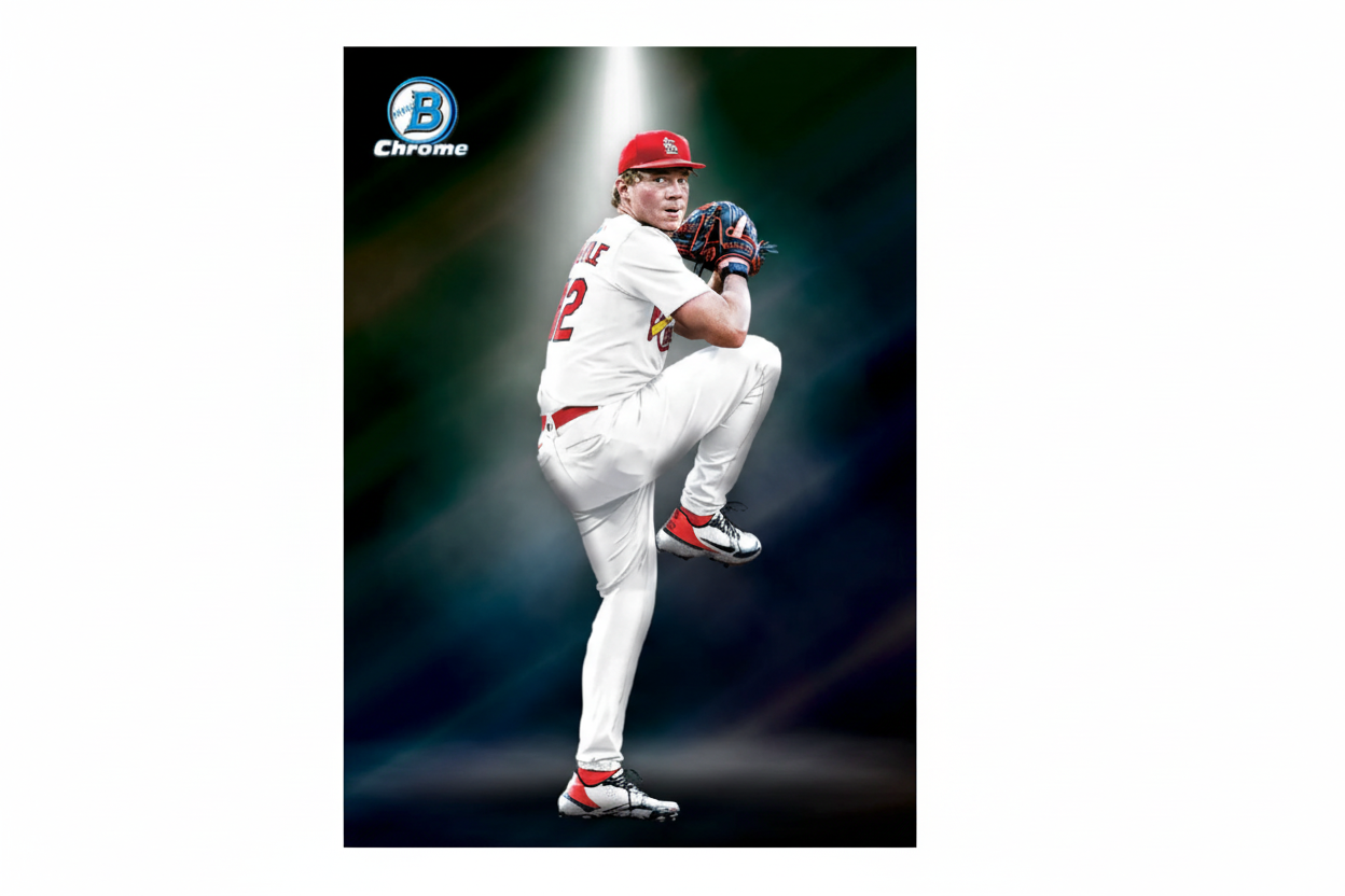 Baseball card of St Louis Cardinal player spotlight