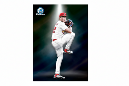 Baseball card of St Louis Cardinal player spotlight