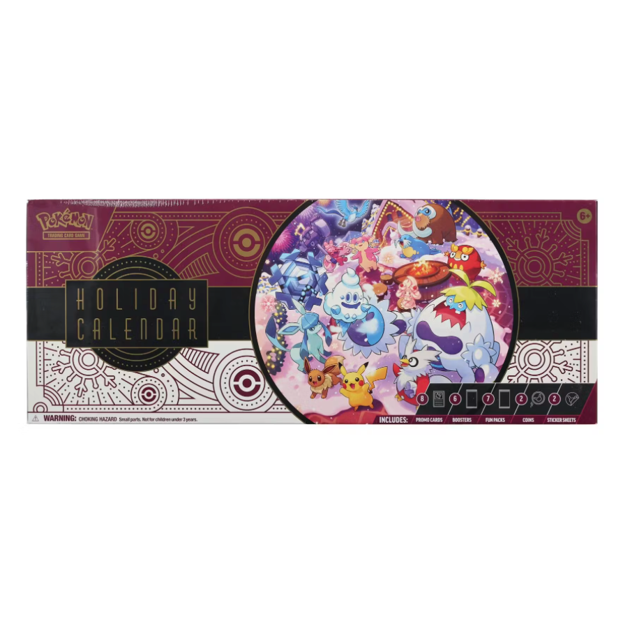 2025 Pokémon TCG Holiday Calendar sealed box with booster packs and promos