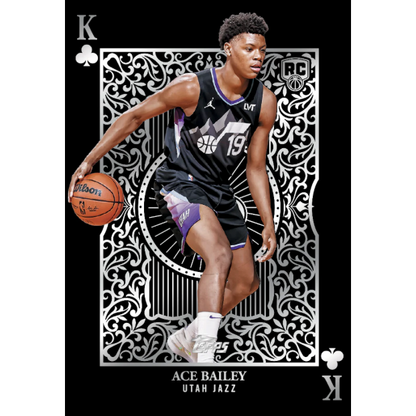 Basketball player Ace Bailey on a playing card design with ornate details