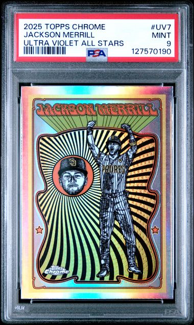 2025 Topps Chrome Jackson Merrill Ultra Violet All-Stars #UV7 PSA 9