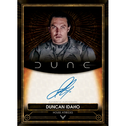 Trading card featuring a character from 'Dune' with a signature and branding.